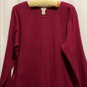 J JILL TEE WINE LONG SLEEVE COTTON SZ XL KNIT